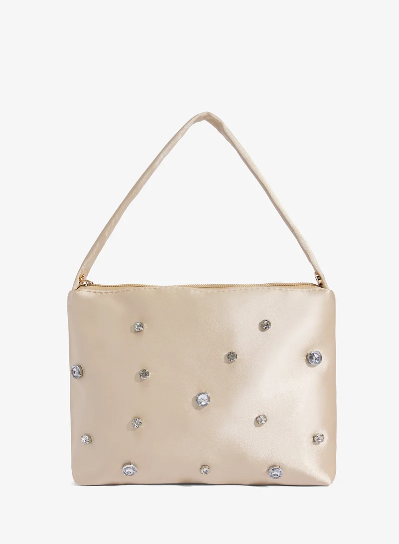 Khizana Diamonte Embellished Bag With Satin chain